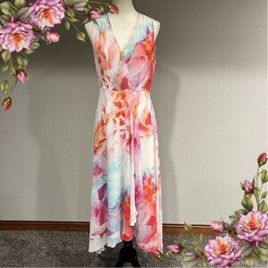 Calvin Klein floral sleeveless midi dress size 6
